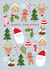 Cute Christmas Card - Santa Claus - Reindeers created by Klara Hawkins