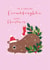 Cute Christmas Card - For Granddaughter - Bear created by Klara Hawkins