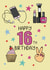 Cute Birthday Card - 16th - Makeup created by Schnauzer Scribbles