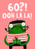 Cute 60th Birthday Card - French Frog - Ooh La La created by Lucy Maggie Designs