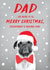 Cute Christmas Card - For Dad - Pug created by Paperlink and Meraki Greeting Cards
