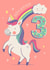 Cute 3rd Birthday Card - For Her - Unicorn created by Dalia Clark Design
