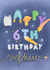 Cute Birthday Card - 6th - For Nephew - Space created by Macie Dot Doodles