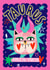 Arty Birthday Card - Taurus - Cat created by NICHOLA COWDERY ILLUSTRATIONS