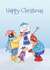 Cute Christmas card featuring chimps building a snowman created by LeopardyNonsense