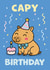 Cute Capybara birthday card created by Percy & Pearl