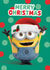 Cute Christmas Card – Minions Merry Christmas – Festive Santa Hat Design created by Danilo