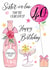 Traditional 40th Birthday Card - For Sister-In-Law - Fabulous Fizz created by Katie Phythian Design