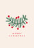 Classic Christmas Card - Illustrated Festive Branch Design - Holly Leaf created by Liina Lember