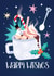 Cute Christmas Card - Warm Wishes - Hot Cocoa created by Weronika Salach