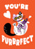 Cute Valentine's Day Card - You're Purrrfect - Cat created by Weronika Salach