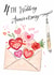 Traditional 4th Wedding Anniversary Card - With Love - Letter created by Katie Phythian Design