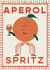 Arty Birthday Card - Aperol Spritz - Orange created by Little Egret Design