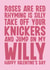 Rude Valentine's Day Card - Jump On My Willy - Knickers created by Blind Faith