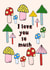 Fun mushroom card for mushroom loving friends and family - Fungi, Fungal, Fungus created by Jenny Cleeton
