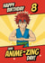 Fun Birthday Card - 8th - Anime Fighter created by @Cupsie's Creations