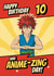 Fun Birthday Card - 10th - Anime Fighter created by @Cupsie's Creations