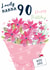 Traditional 90th Birthday card - For Nanna - Bouquet created by Katie Phythian Design