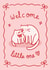 Cute New Baby Card - Welcome Little One - Baby Girl - Cats created by Wren & Wilson