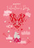 Cute Valentine's Day Card - Cuddling Cats - Floral Love Heart Hot Air Balloon created by SABIVO Design by Sabina