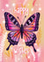 Pretty Birthday Card - For Her - Butterfly created by Aniet Illustration
