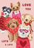 Cute Valentine's Day/Anniversary Card - Adorable Dogs - Love You Lots created by Debbie Daley Illustrations
