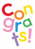 Classic Congratulations Card - Rainbow Typography created by Holly Hall