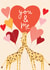 Cute Valentine's Day/Anniversary Card - Giraffe Love Hearts - You & Me created by Louise Tiler