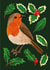 Festive Christmas Card - Cute Robin & Holly For Friends & Family - Merry Xmas created by Featherkissed