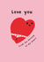 Cute Valentine's Day Card - Love You - From The Bottom Of My Heart created by Holly Fox