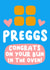 Cute Pregnancy Card For Friend - Preggs - Congrats On Your Bun In The Oven created by Alex Dato
