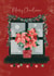 Classic Christmas Card - Poinsettia - Window created by Rebecca Prinn