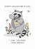 Cute Valentine's Day Card - Love You More Than Snacks - Racoon created by Making Meadows Ltd