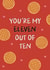 Cute Valentine's Day/Anniversary Card - You're My Eleven Out Of Ten - Stranger Things created by Sweetlove Press