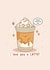 Coffee themed Valentine’s Day card - I love you a latte, kawaii, punny created by Rosalie Perl