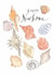 Classic New Home Card - Shells - Calligraphy created by Gabrielle Solly Illustration