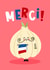 Cute Thank You Card - Merci! - Garlic created by Lucy Maggie Designs