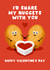 Cute Valentine's Day Card - Chicken Nugget Sharing - I'd Share My Nuggets With You created by Pink Peach Cards