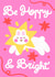 Cute Christmas Card - Bunny Card - Be Hoppy & Bright created by Gema Melgar