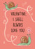 Cute Snail Valentine's Day Card For Significant Other created by Holly Bushnell Illustration