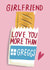 Funny Valentine's Day Card - For Girlfriend - Greggs Sausage Roll created by @AimeeStevens.Design