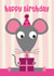 Cute Children's Birthday Card - Mouse created by Stripey Cats