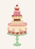 Classic birthday card - celebration cake - retro luxury created by Laura Murray