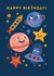 Cute Birthday Card - Space Themed - Silly Faces created by Emily Nash Illustration