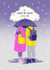 Cute Valentine’s Day/Anniversary Card - Rain Or Shine It’s Us - Umbrella created by Kasia Cards