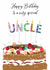 Traditional Birthday Card - For Uncle - Cake created by Katie Phythian Design