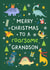 Cute Christmas Card - Grandson - Dinosaurs created by Pear Tree Press