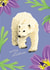 Festive Merry Christmas Card - Adorable Polar Bear & Flora For Friends & Family created by Featherkissed