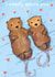 I Otterly Adore You - Cute Otter Love Card - Otter valentines day card created by Stephanie Webb-Bowen