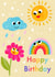 Happy Birthday – Smiling Sun & Rainbow Card created by Stephanie Webb-Bowen